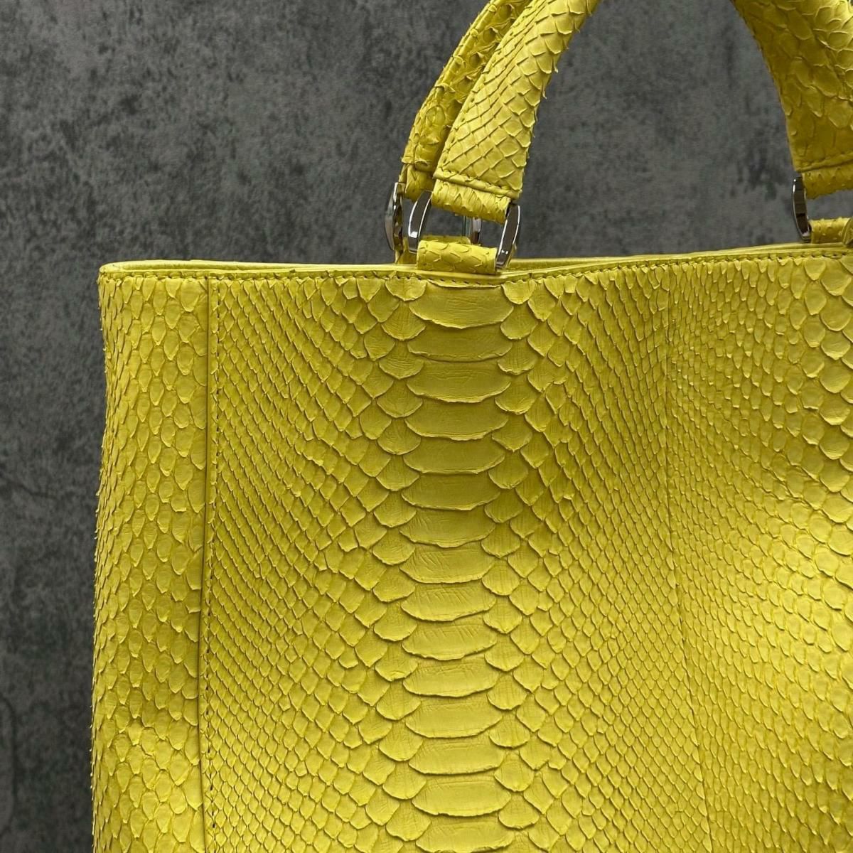 レザック パイソン トートバッグ イエロー 国産(日本製) LE'SAC taothp
