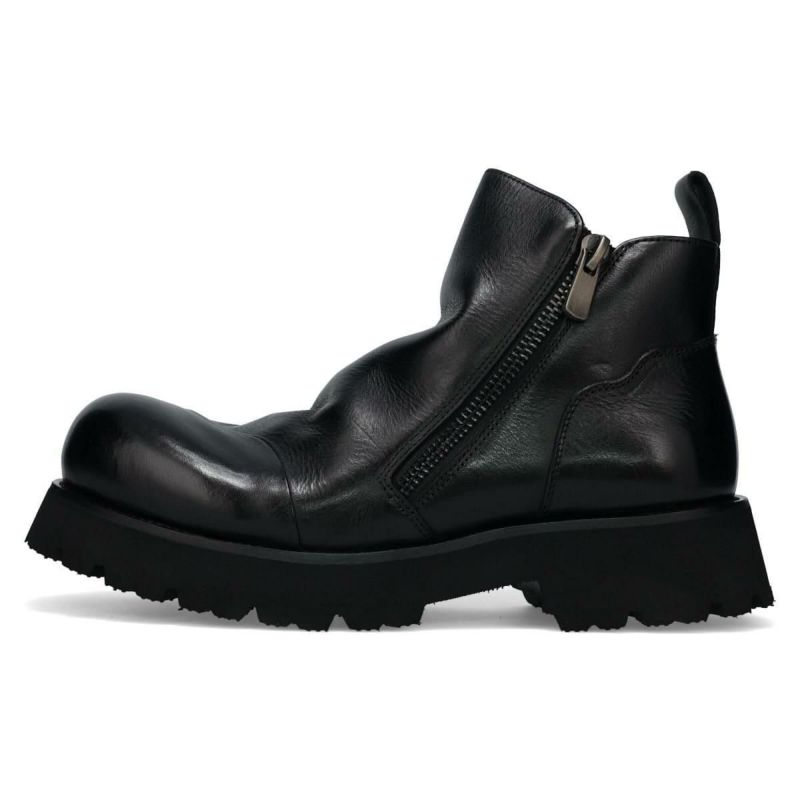  ラウディ メンズ カジュアルシューズ 厚底サイドジップブーツ ブラック RAUDi 53202
