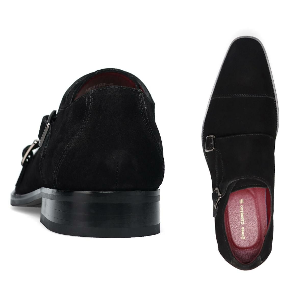 クインクラシコ メンズ ドレスシューズ スエードダブルモンク QueenClassico 3193-5
