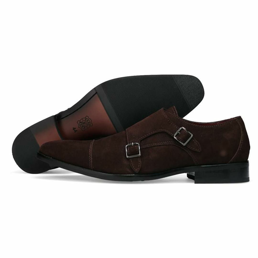 クインクラシコ メンズ ドレスシューズ スエードダブルモンク QueenClassico 3193-5