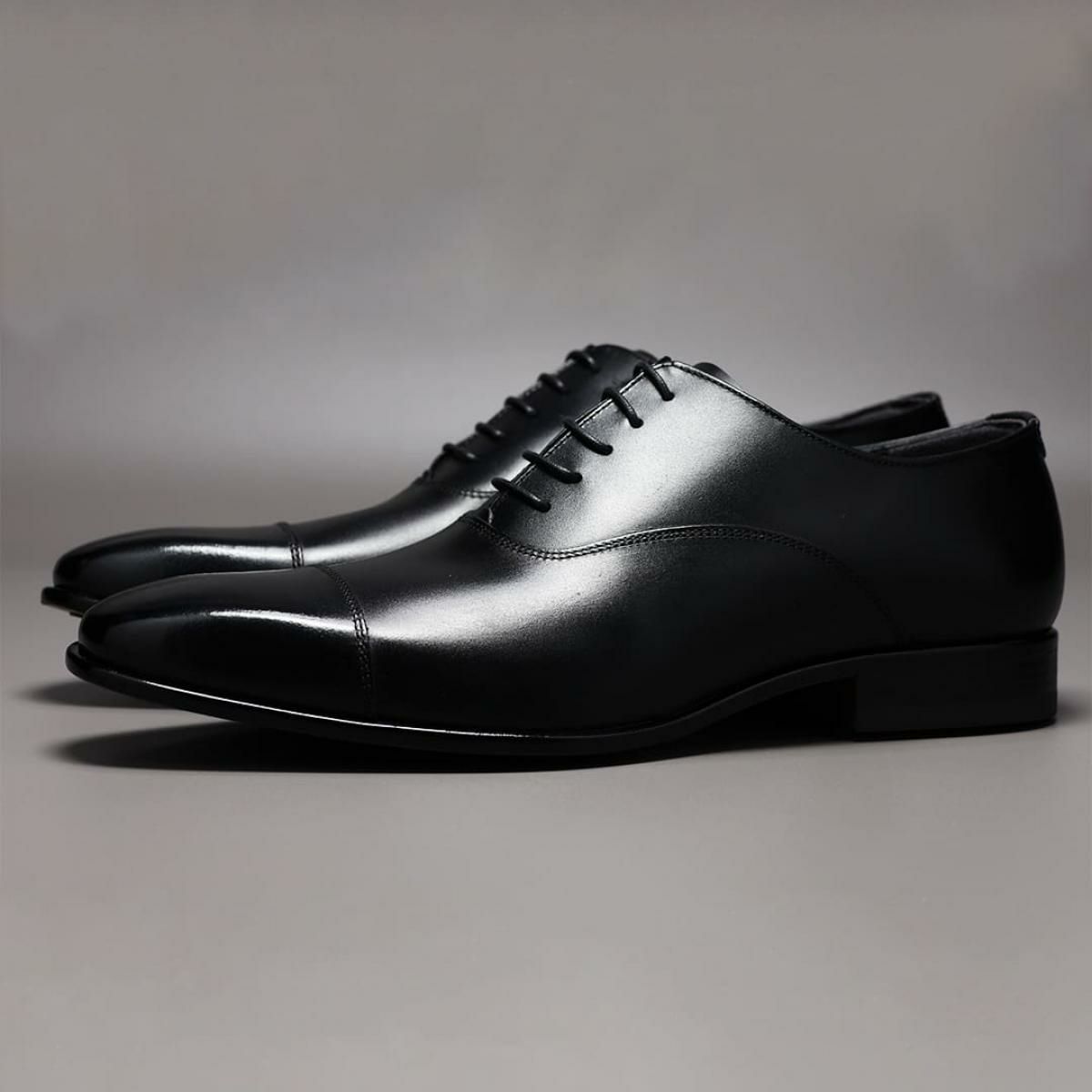 クインクラシコ メンズ ドレスシューズ 内羽根ストレートチップ ブラック 日本製 QueenClassico 55001　2