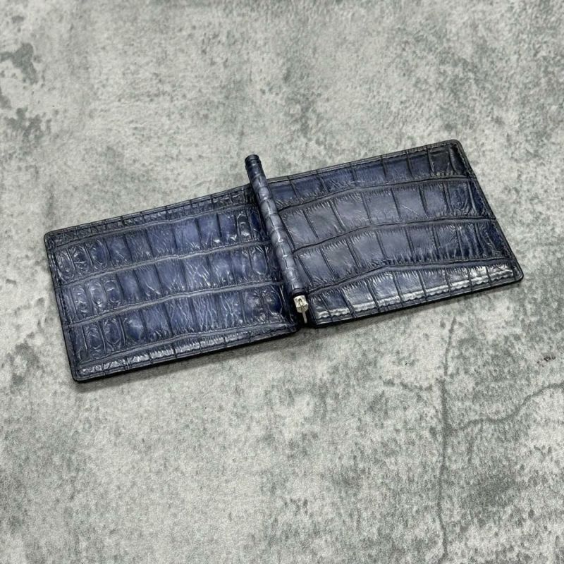 レザック クロコダイル マネークリップ (札ばさみ) ネイビー 国産(日本製) LE'SAC 8178sp