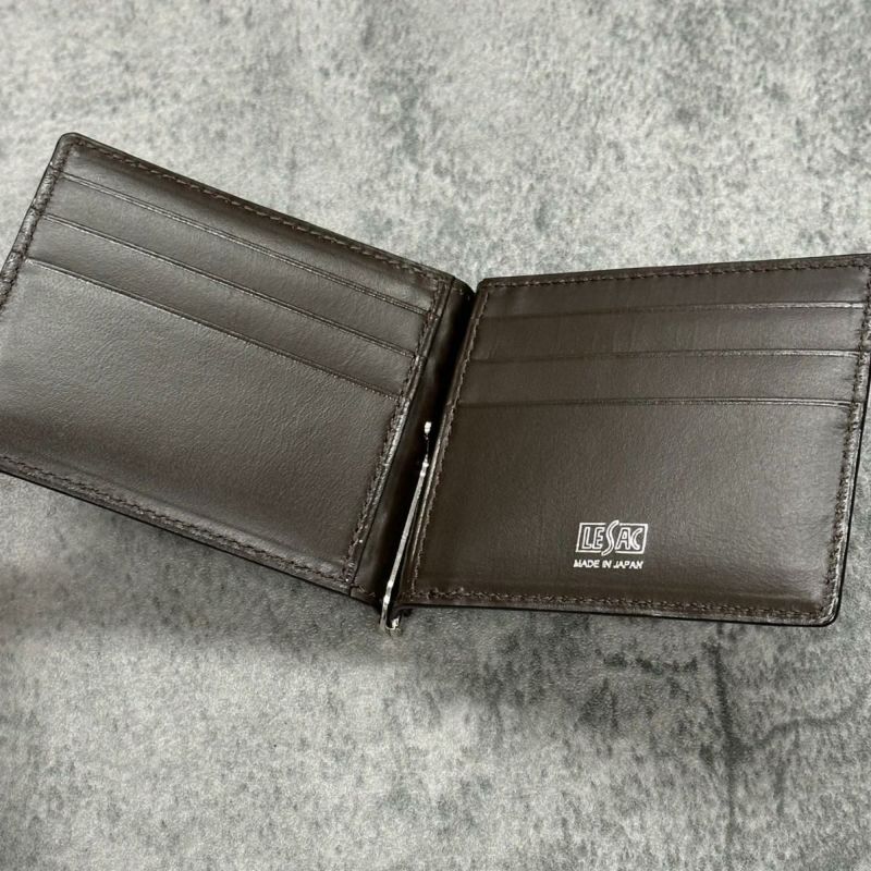 レザック クロコダイル マネークリップ (札ばさみ) ブラウン 国産(日本製) LE'SAC 8178sp