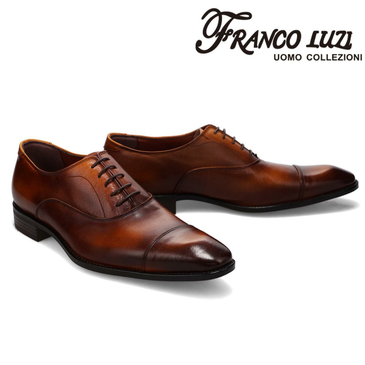 フランコルッチ メンズ ドレスシューズ 内羽根ストレートチップ 日本製 FRANCO LUZI 1074