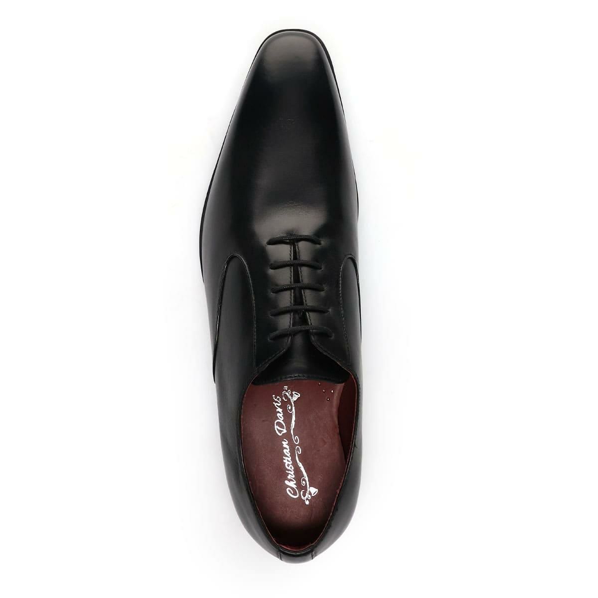 クリスチャン デイビス メンズ ドレスシューズ 内羽根プレーントゥ ブラック Christian Davis cd4003
