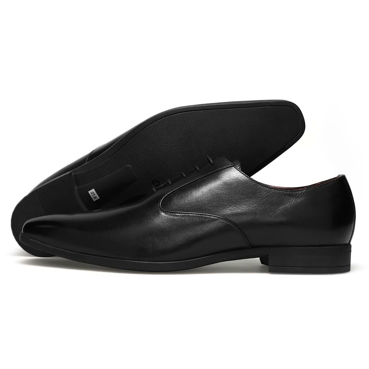 クリスチャン デイビス メンズ ドレスシューズ 内羽根プレーントゥ ブラック Christian Davis cd4003