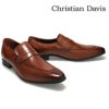 クリスチャン デイビス メンズ ドレスシューズ コインローファー ブラック ライトブラウン Christian Davis cd4005