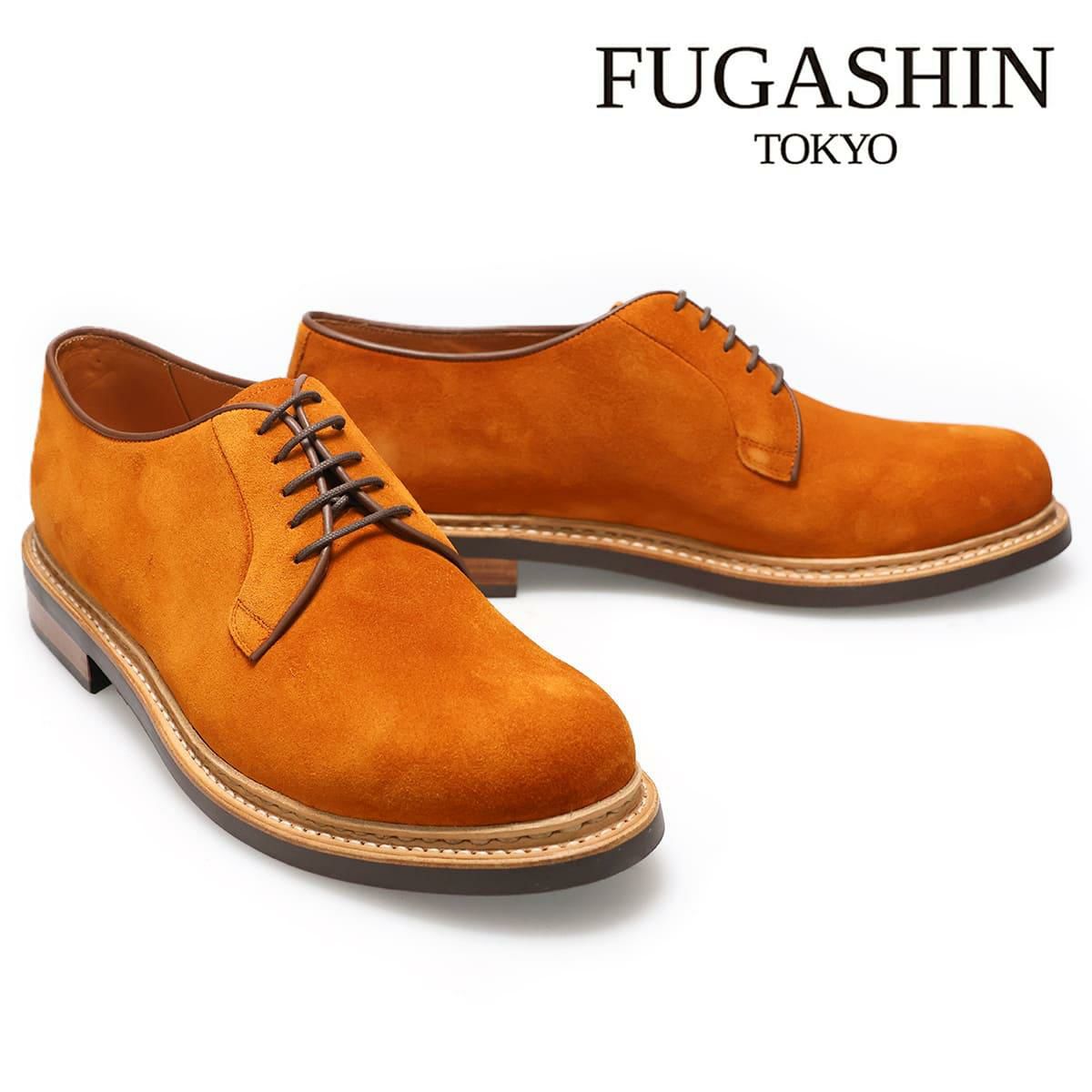 フウガシン メンズ ドレスシューズ 外羽根プレーントゥ ブラウンスエード 日本製 FUGASHIN sapporo