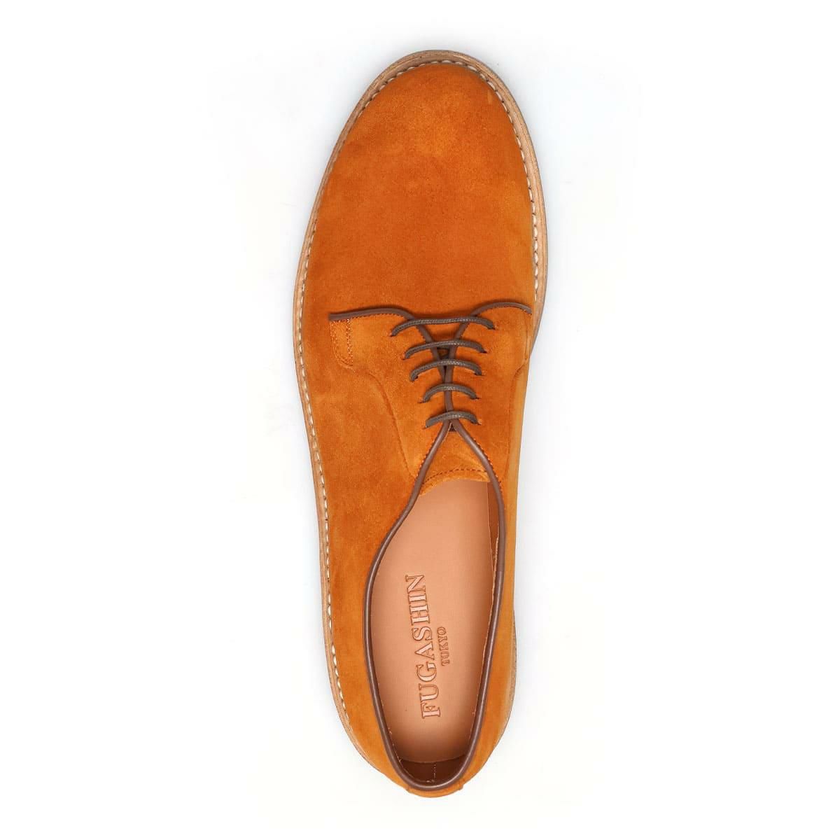 フウガシン メンズ ドレスシューズ 外羽根プレーントゥ ブラウンスエード 日本製 FUGASHIN sapporo