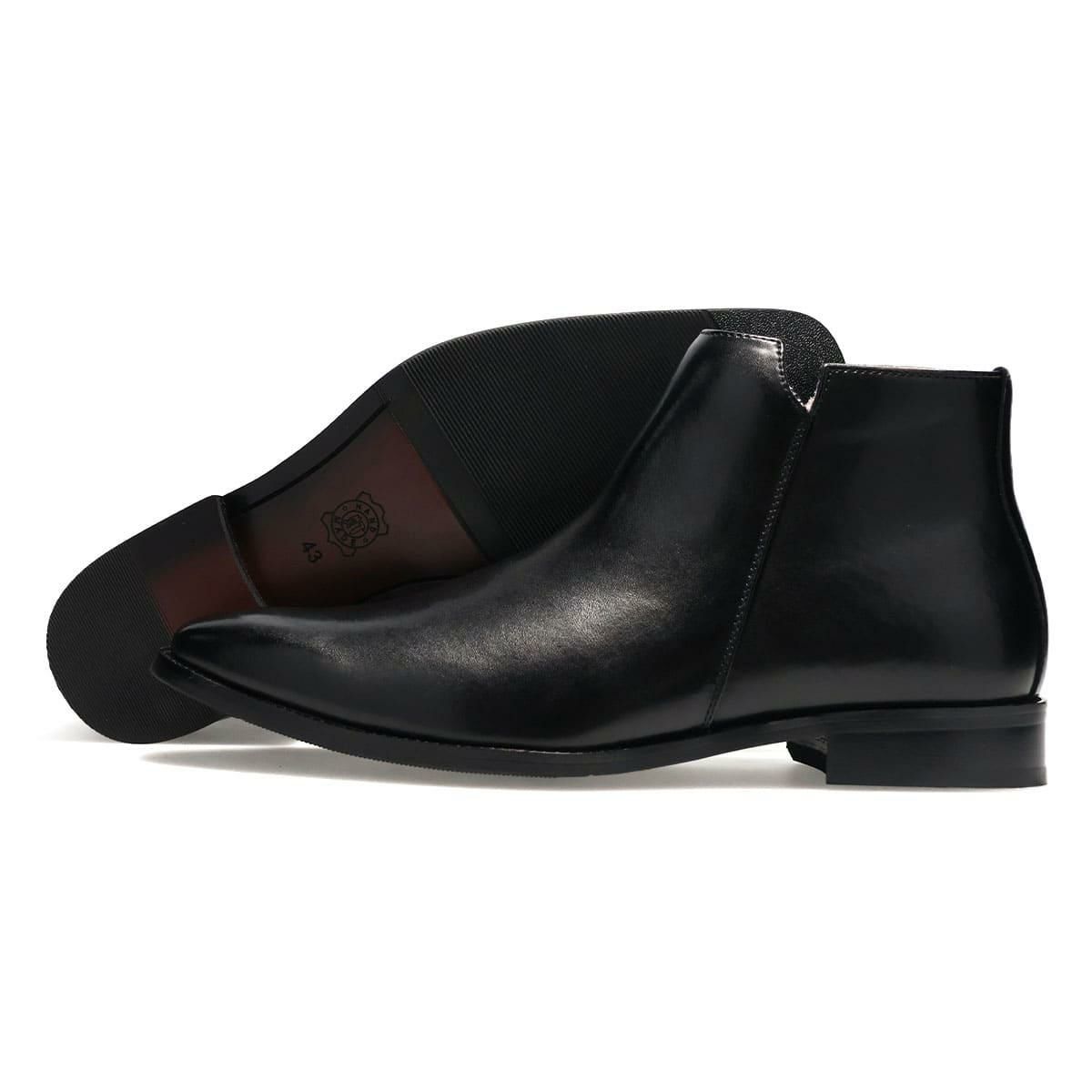 クインクラシコ メンズ ドレスシューズ サイドジップブーツ QueenClassico 6008-1