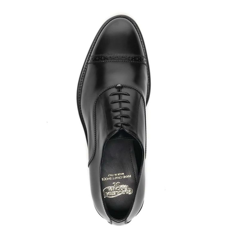 カルツォレリアトスカーナ メンズ ドレスシューズ パンチドキャップトゥ ブラック イタリア製 Calzoleria Toscana ipno　7