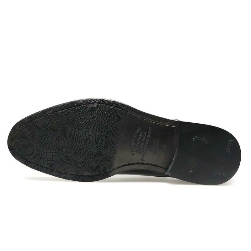 カルツォレリアトスカーナ メンズ ドレスシューズ パンチドキャップトゥ ブラック イタリア製 Calzoleria Toscana ipno　8