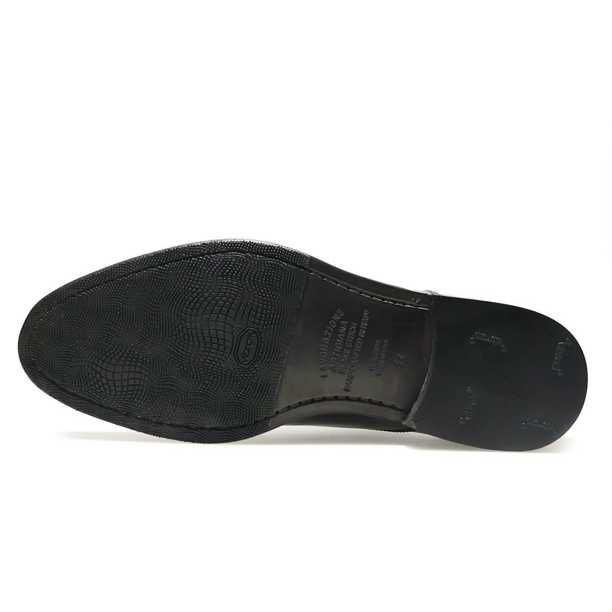 カルツォレリアトスカーナ メンズ ドレスシューズ パンチドキャップトゥ ブラック イタリア製 Calzoleria Toscana ipno　8