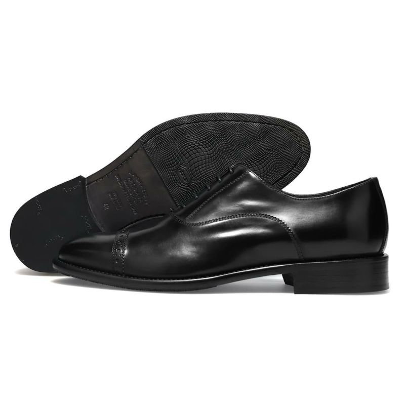 カルツォレリアトスカーナ メンズ ドレスシューズ パンチドキャップトゥ ブラック イタリア製 Calzoleria Toscana ipno　9