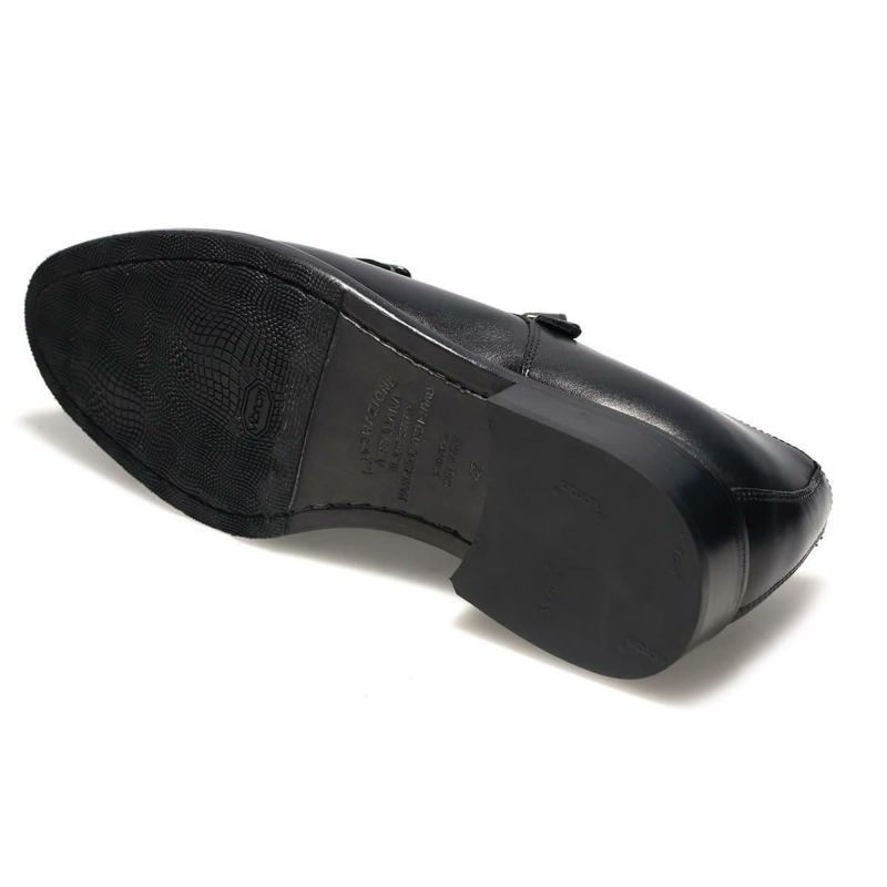 カルツォレリアトスカーナ メンズ ドレスシューズ ダブルモンク ブラック イタリア製 Calzoleria Toscana vibo　4