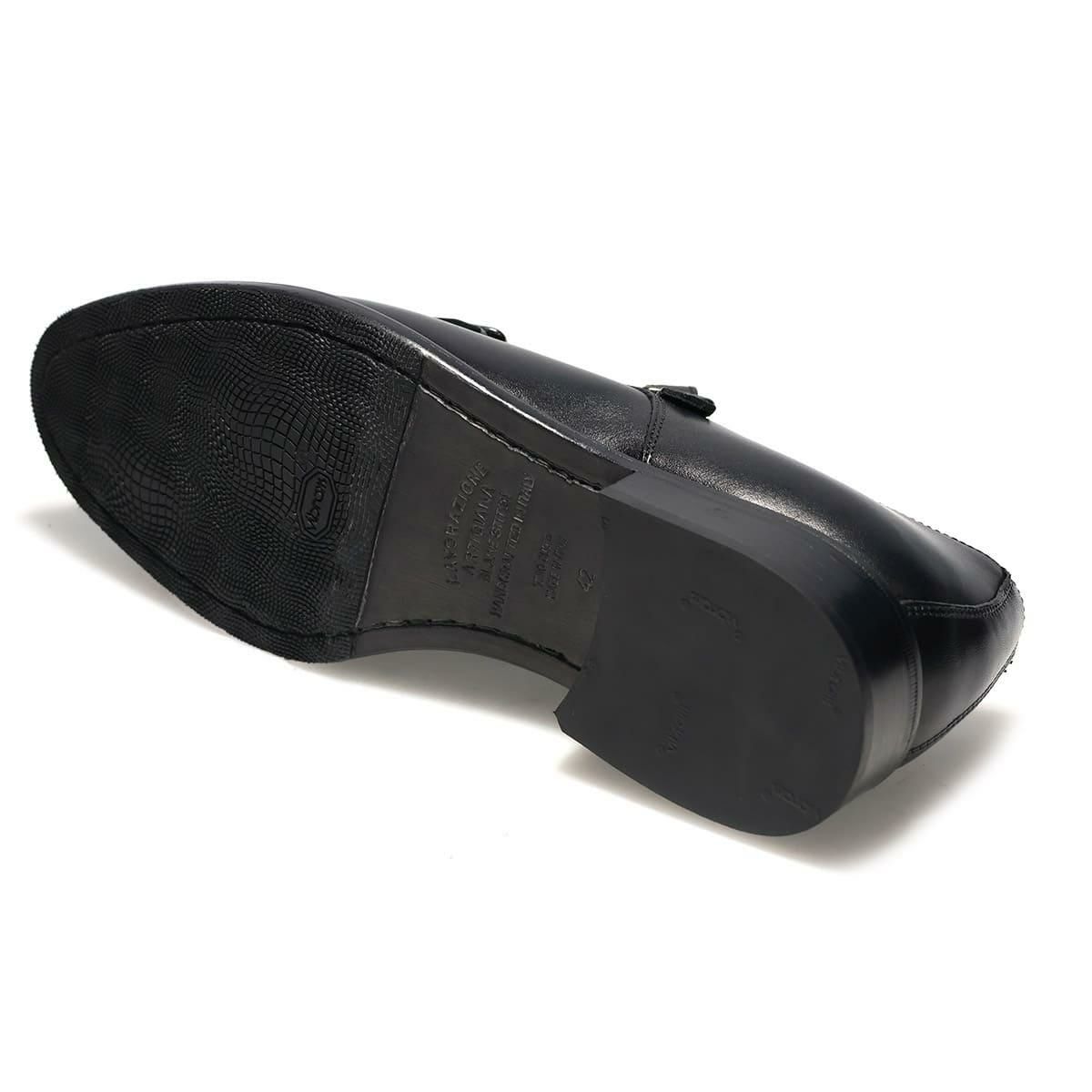 カルツォレリアトスカーナ メンズ ドレスシューズ ダブルモンク ブラック イタリア製 Calzoleria Toscana vibo　4