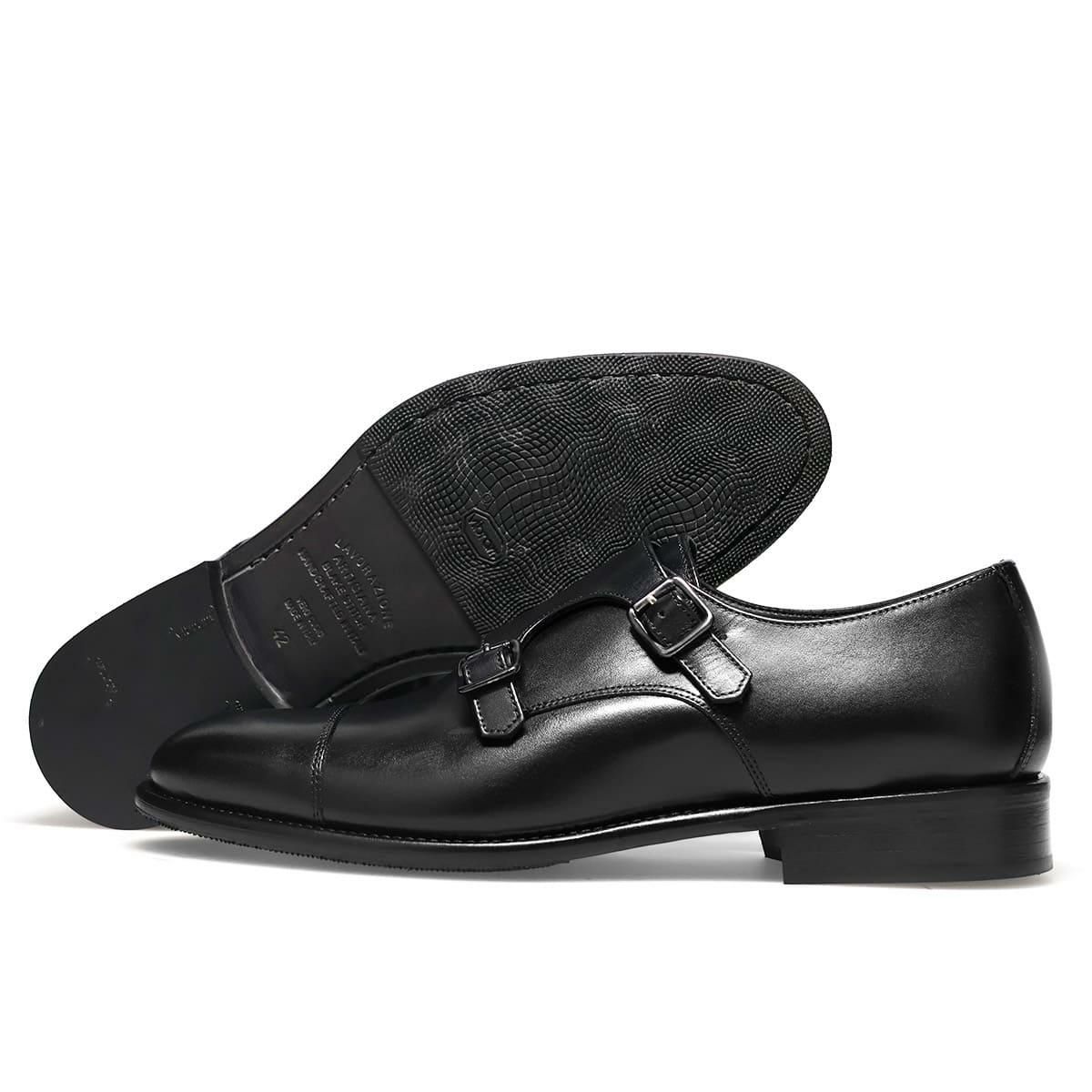 カルツォレリアトスカーナ メンズ ドレスシューズ ダブルモンク ブラック イタリア製 Calzoleria Toscana vibo　9