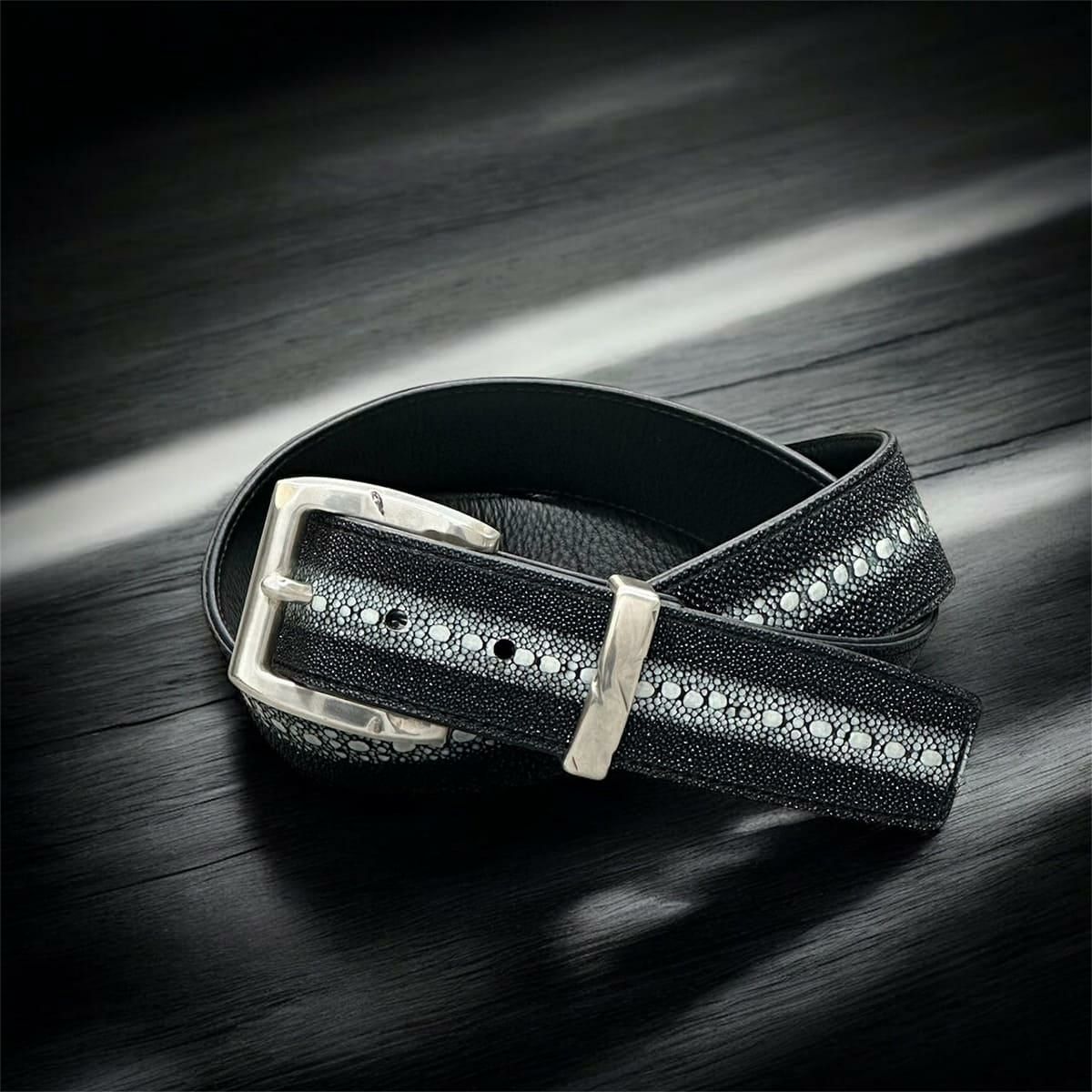 クアトロガッティ スティングレイ(ガルーシャ) 40mm連石ベルト ブラック 国産(日本製) Quattro Gatti 1816 2