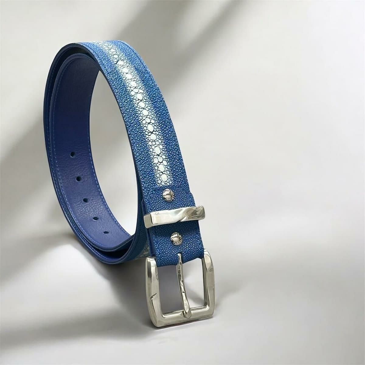 クアトロガッティ スティングレイ(ガルーシャ) 40mm連石ベルト ブルー 国産(日本製) Quattro Gatti 1816　2