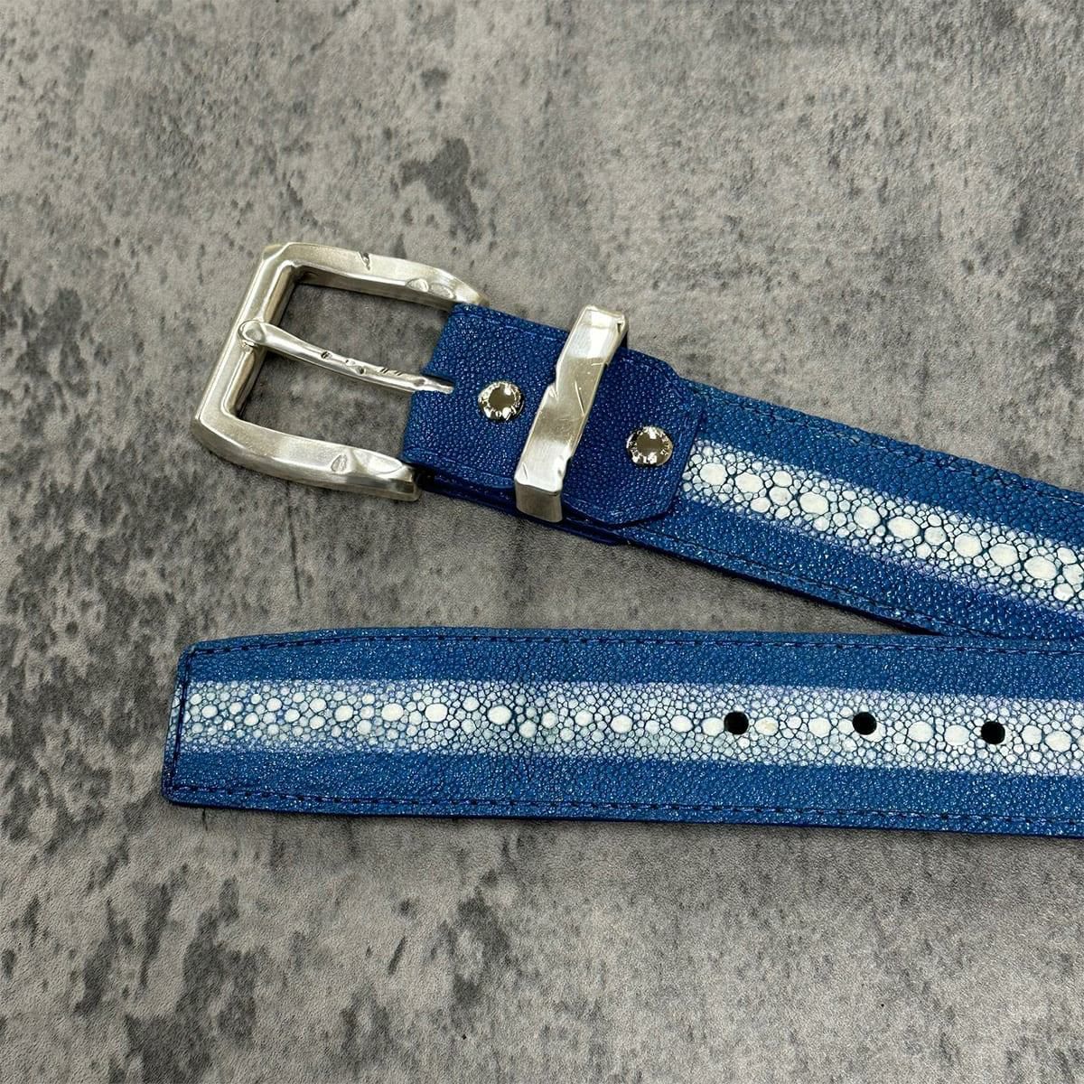クアトロガッティ スティングレイ(ガルーシャ) 40mm連石ベルト ブルー 国産(日本製) Quattro Gatti 1816　3