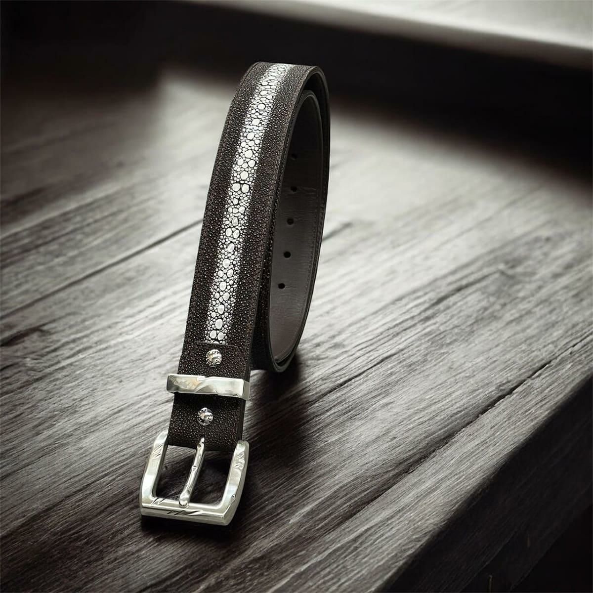 クアトロガッティ スティングレイ(ガルーシャ) 40mm連石ベルト ブラウン 国産(日本製) Quattro Gatti 1816　2