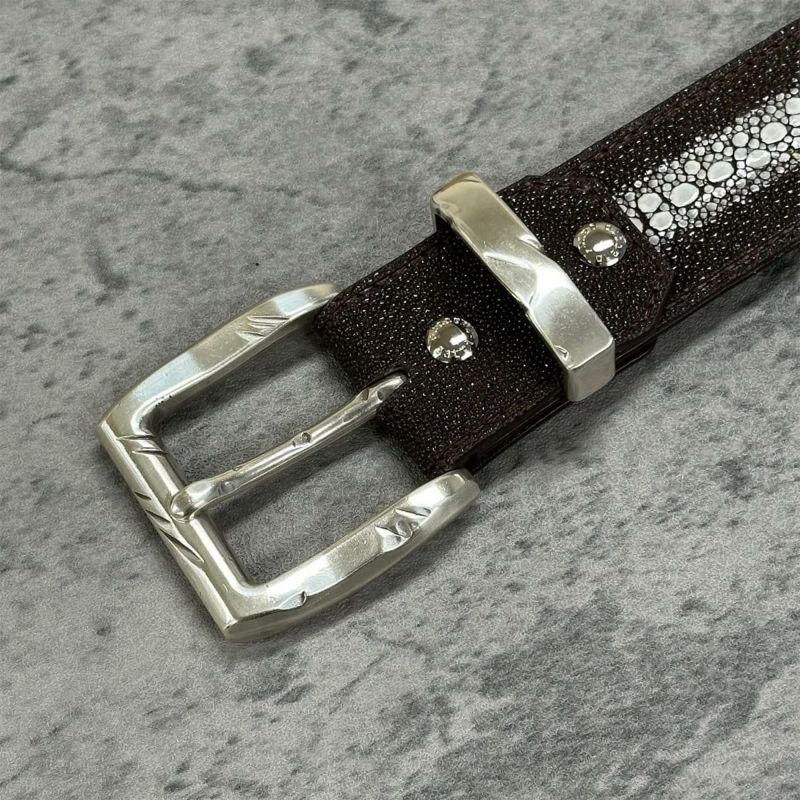 クアトロガッティ スティングレイ(ガルーシャ) 40mm連石ベルト ブラウン 国産(日本製) Quattro Gatti 1816　4