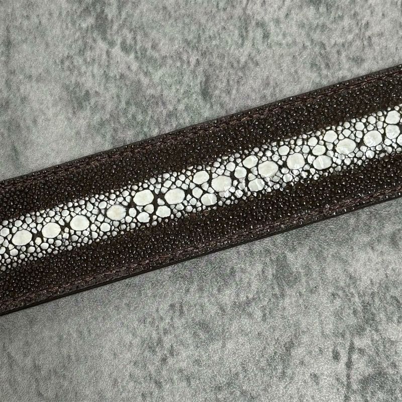 クアトロガッティ スティングレイ(ガルーシャ) 40mm連石ベルト ブラウン 国産(日本製) Quattro Gatti 1816　5