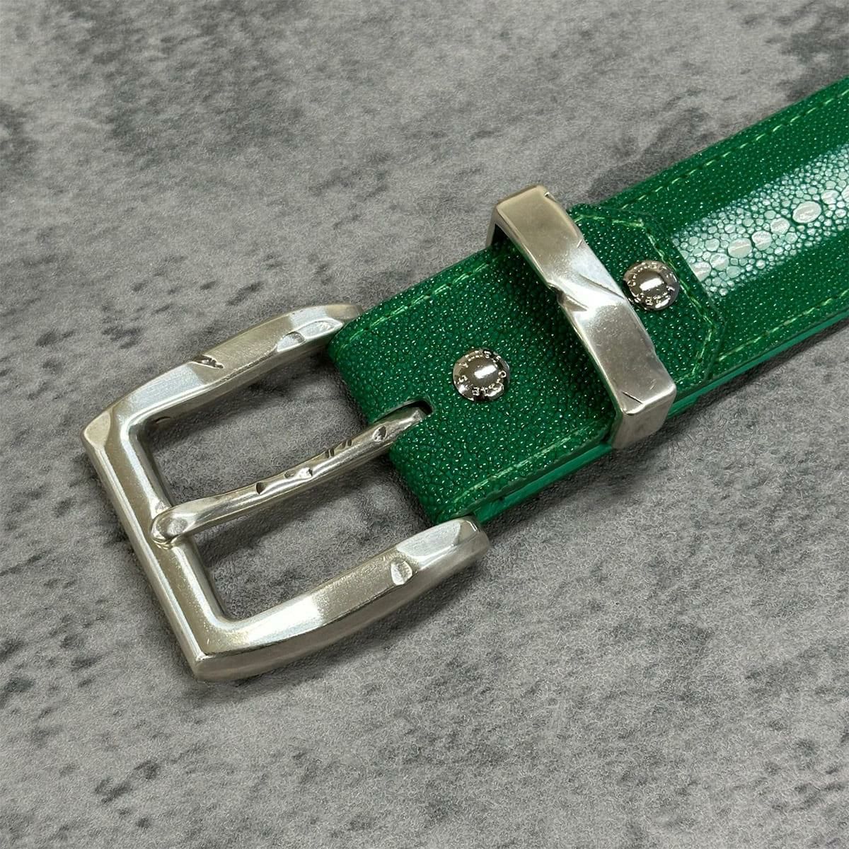 クアトロガッティ スティングレイ(ガルーシャ) 40mm連石ベルト グリーン 国産(日本製) Quattro Gatti 1816　4