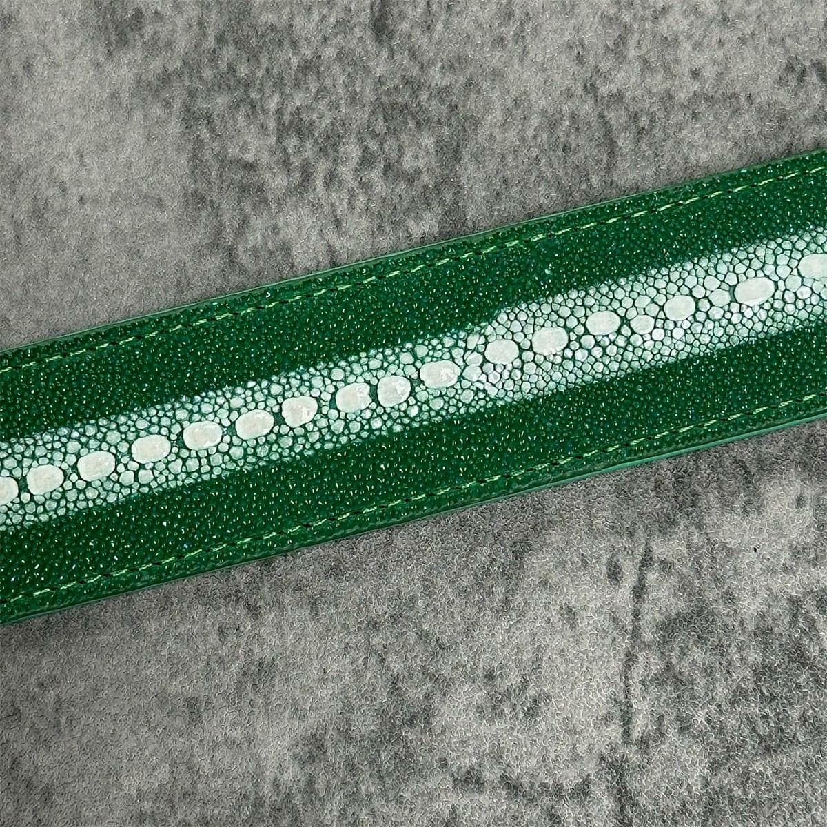 クアトロガッティ スティングレイ(ガルーシャ) 40mm連石ベルト グリーン 国産(日本製) Quattro Gatti 1816　5