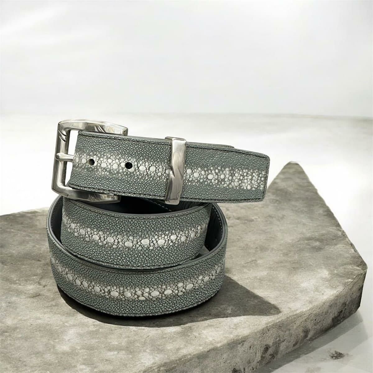 クアトロガッティ スティングレイ(ガルーシャ) 40mm連石ベルト グレー 国産(日本製) Quattro Gatti 1816　2