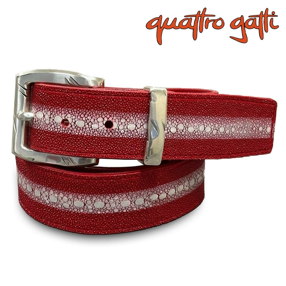 クアトロガッティ スティングレイ(ガルーシャ) 40mm連石ベルト レッド 国産(日本製) Quattro Gatti 1816　