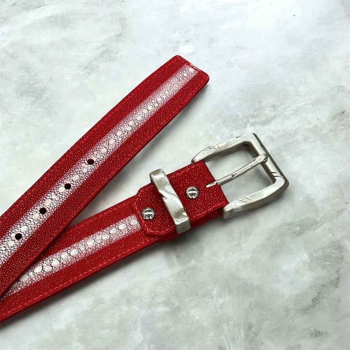 クアトロガッティ スティングレイ(ガルーシャ) 40mm連石ベルト レッド 国産(日本製) Quattro Gatti 1816　2