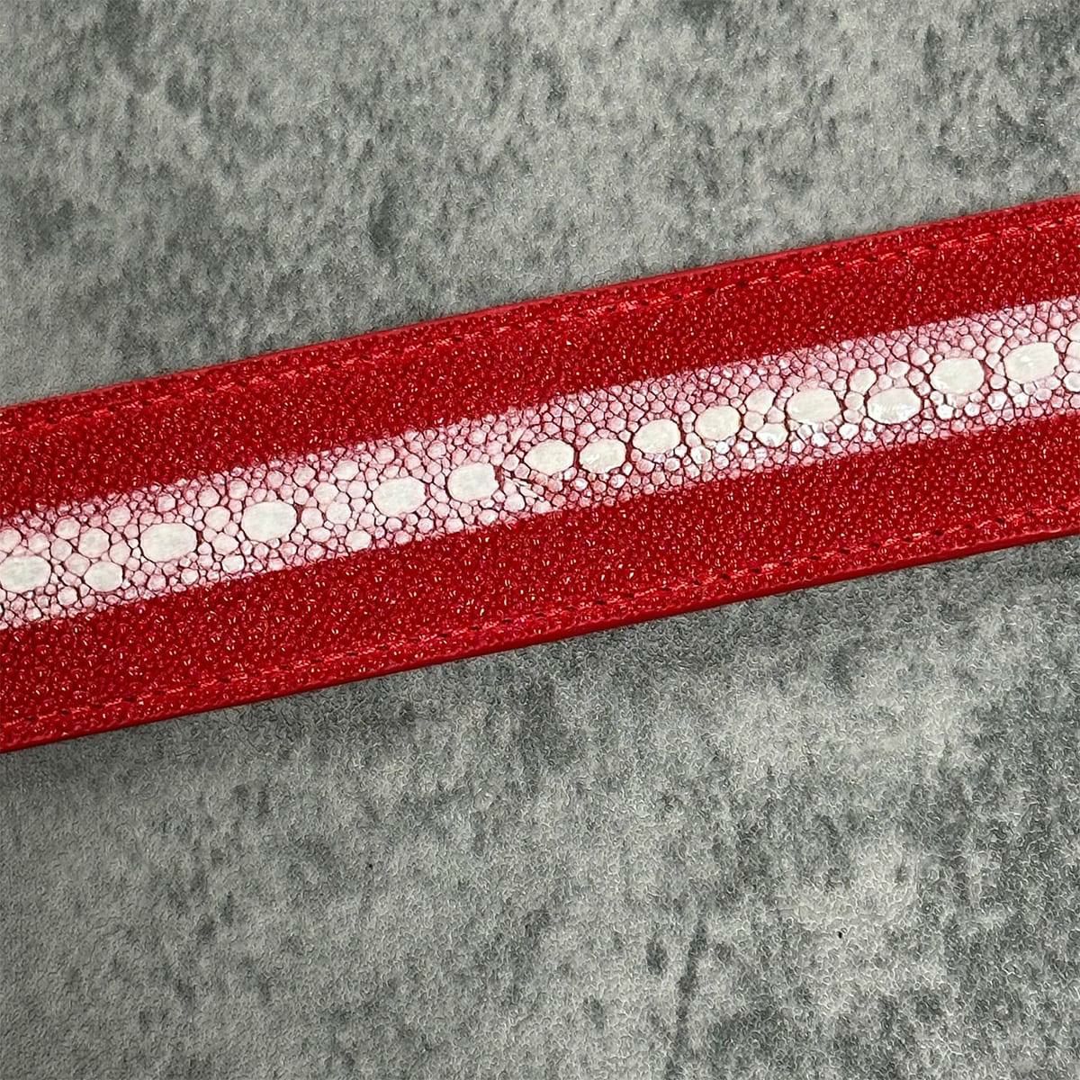 クアトロガッティ スティングレイ(ガルーシャ) 40mm連石ベルト レッド 国産(日本製) Quattro Gatti 1816　5