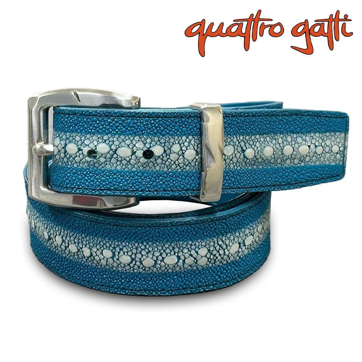 クアトロガッティ スティングレイ(ガルーシャ) 40mm連石ベルト ターコイズ 国産(日本製) Quattro Gatti 1816　