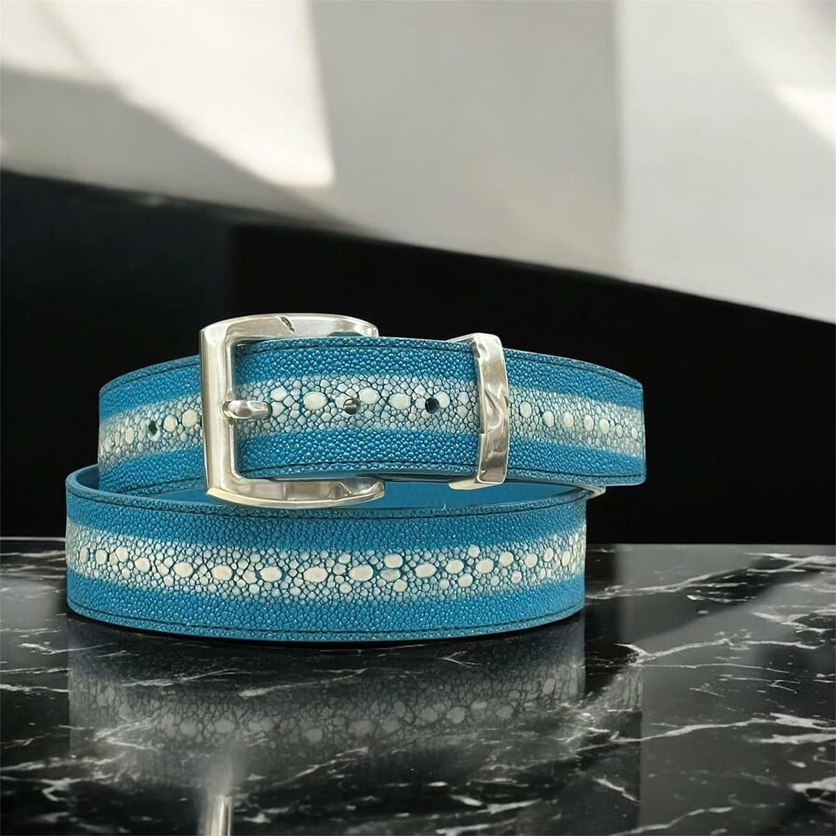 クアトロガッティ スティングレイ(ガルーシャ) 40mm連石ベルト ターコイズ 国産(日本製) Quattro Gatti 1816　2