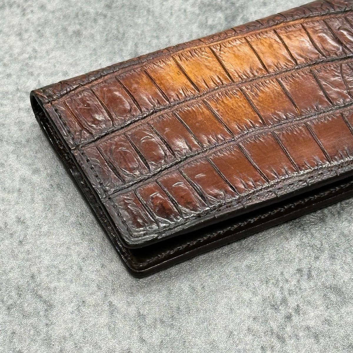 クアトロガッティ クロコダイル カード入れ (名刺入れ) パティーヌブラウン 国産(日本製) Quattro Gatti 8209sp 4