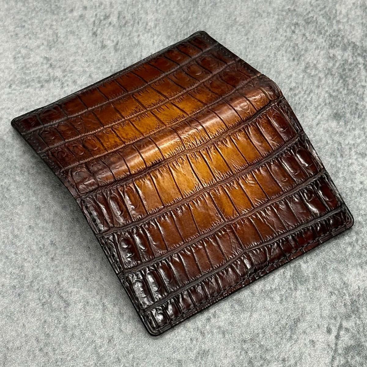 クアトロガッティ クロコダイル カード入れ (名刺入れ) パティーヌブラウン 国産(日本製) Quattro Gatti 8209sp 5