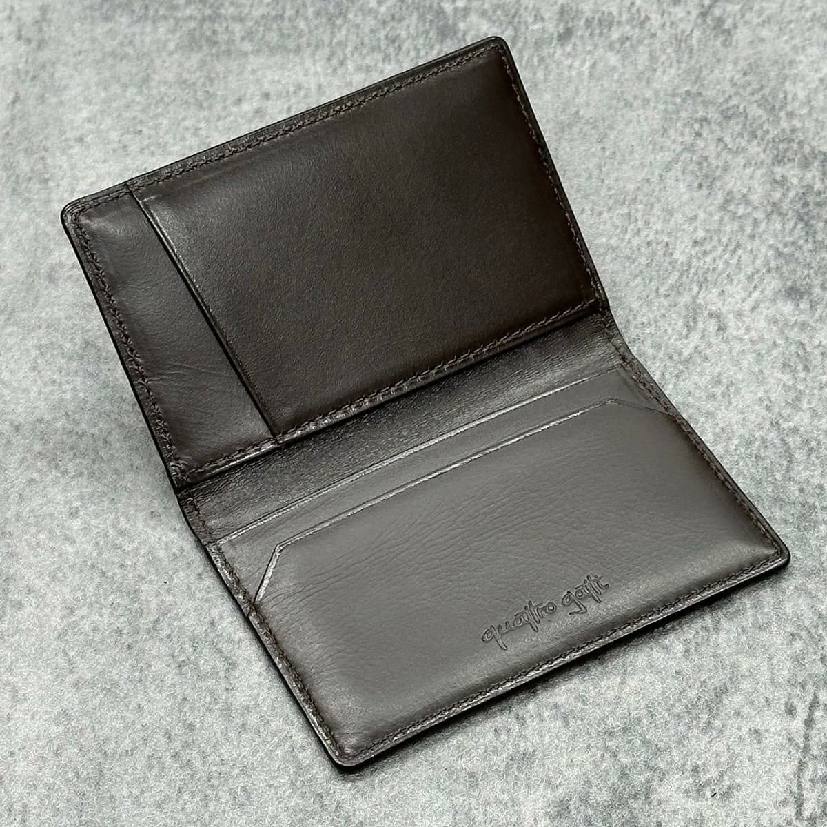 クアトロガッティ クロコダイル カード入れ (名刺入れ) パティーヌブラウン 国産(日本製) Quattro Gatti 8209sp 6