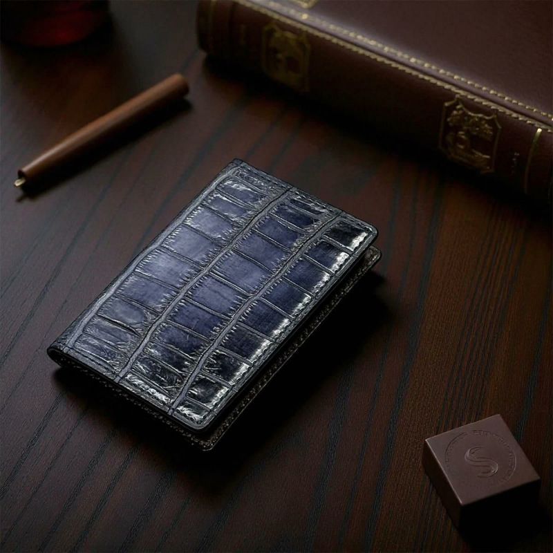 クアトロガッティ クロコダイル カード入れ (名刺入れ) パティーヌネイビー 国産(日本製) Quattro Gatti 8209sp　2