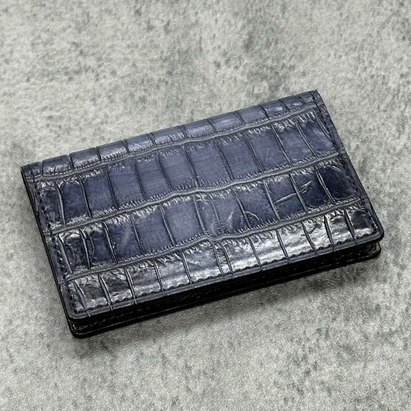 クアトロガッティ クロコダイル カード入れ (名刺入れ) パティーヌネイビー 国産(日本製) Quattro Gatti 8209sp　3
