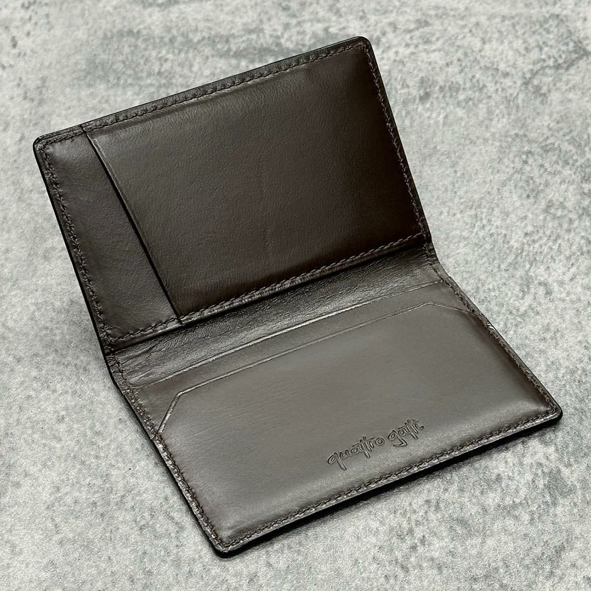 クアトロガッティ クロコダイル カード入れ (名刺入れ) パティーヌネイビー 国産(日本製) Quattro Gatti 8209sp　6