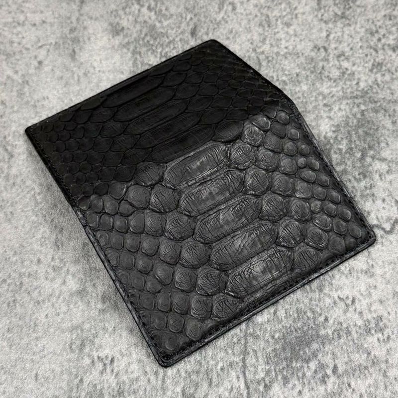 クアトロガッティ パイソン カード入れ (名刺入れ) ブラック 国産(日本