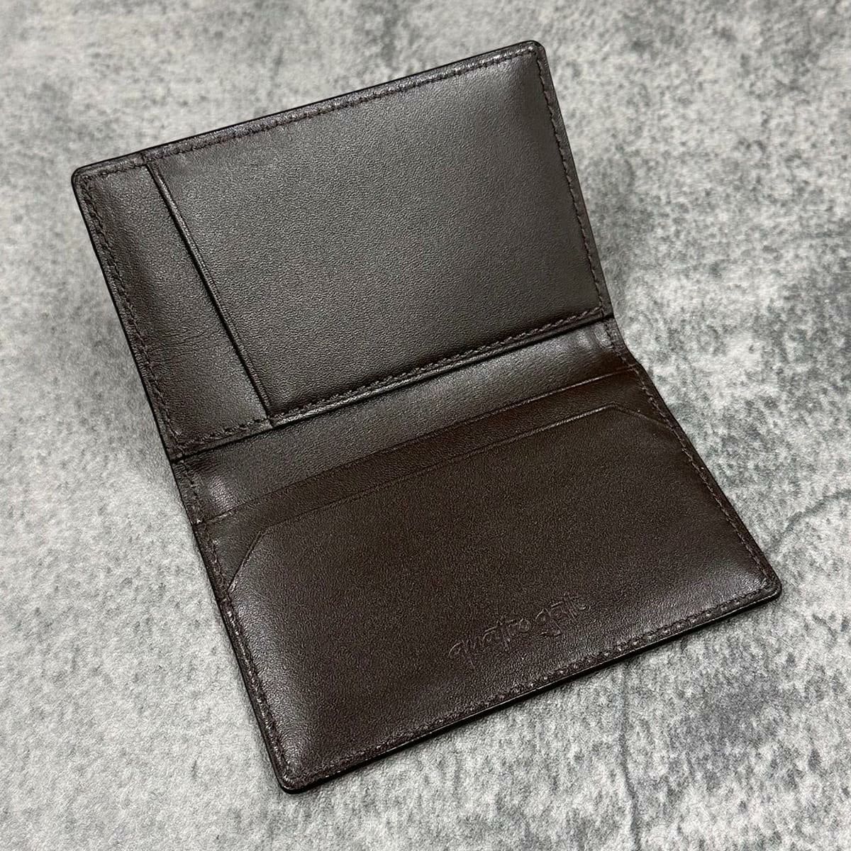 クアトロガッティ パイソン カード入れ (名刺入れ) ブラック 国産(日本製) Quattro Gatti 8210　4