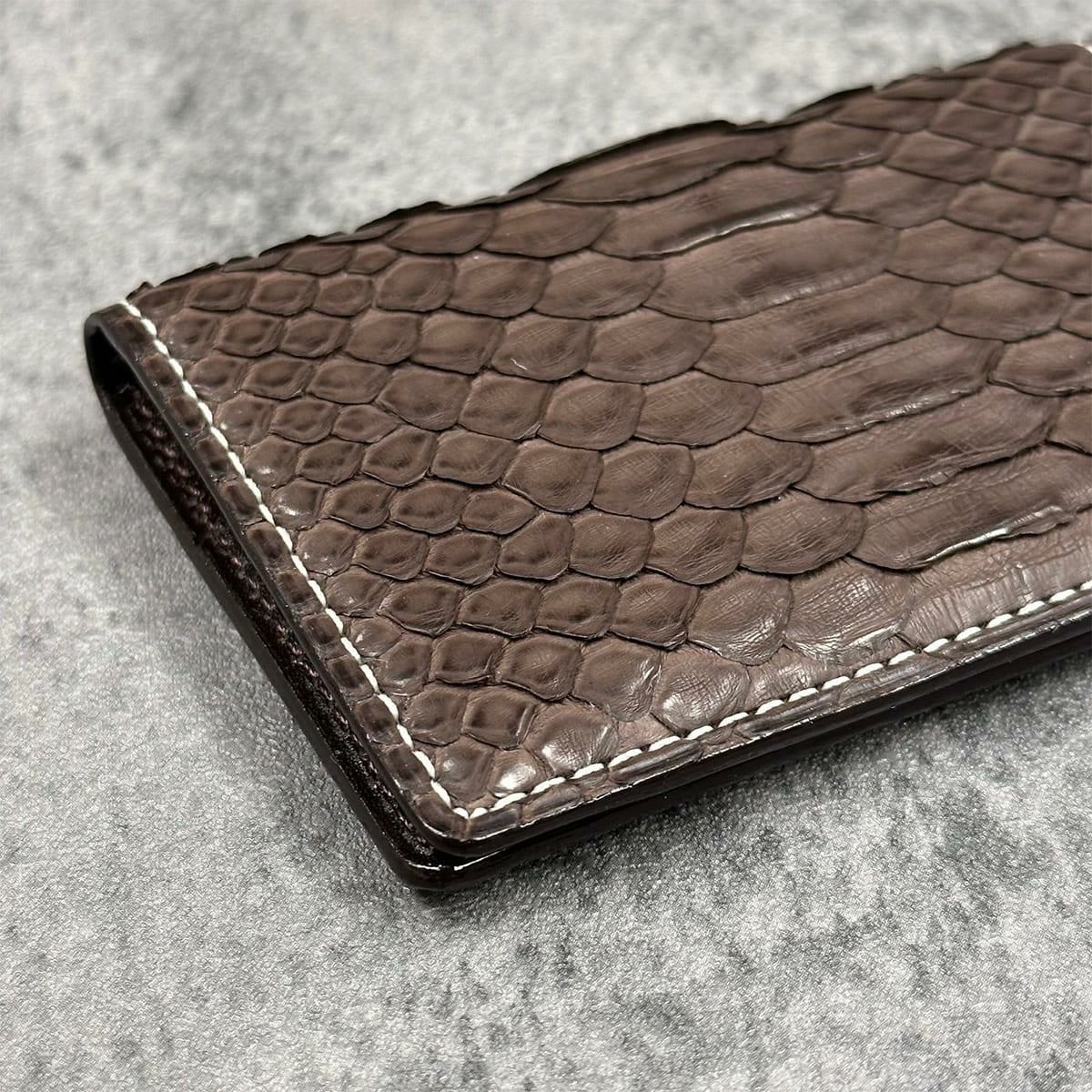 クアトロガッティ パイソン カード入れ (名刺入れ) ブラウン 国産(日本製) Quattro Gatti 8210　2