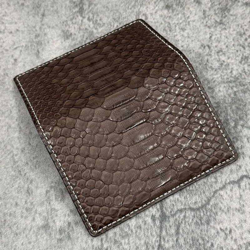 クアトロガッティ パイソン カード入れ (名刺入れ) ブラウン 国産(日本製) Quattro Gatti 8210　3