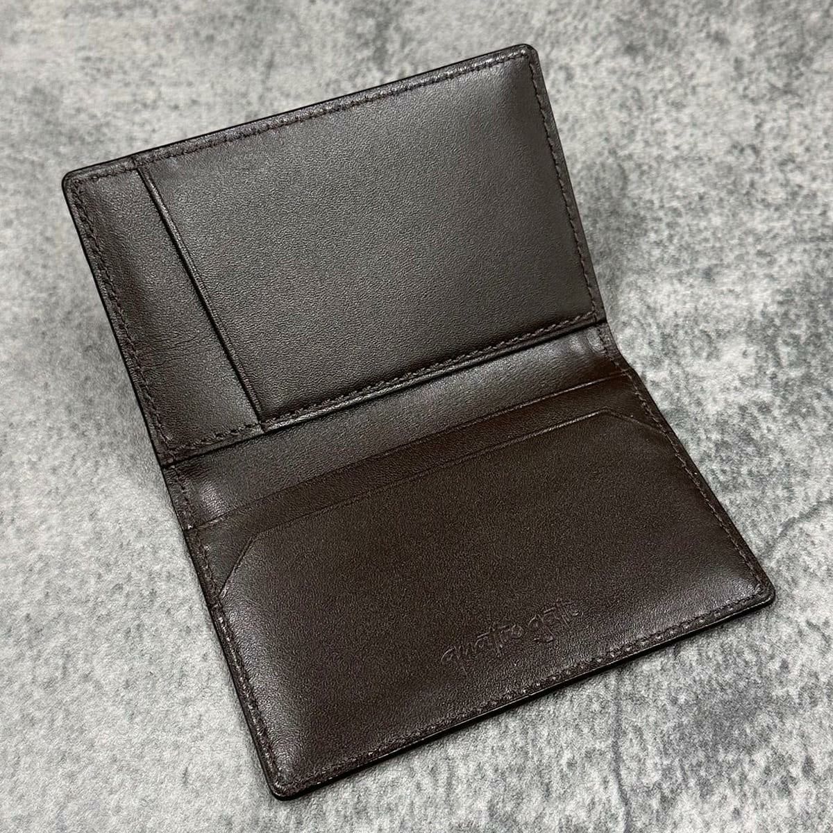 クアトロガッティ パイソン カード入れ (名刺入れ) グリーン 国産(日本製) Quattro Gatti 8210　4