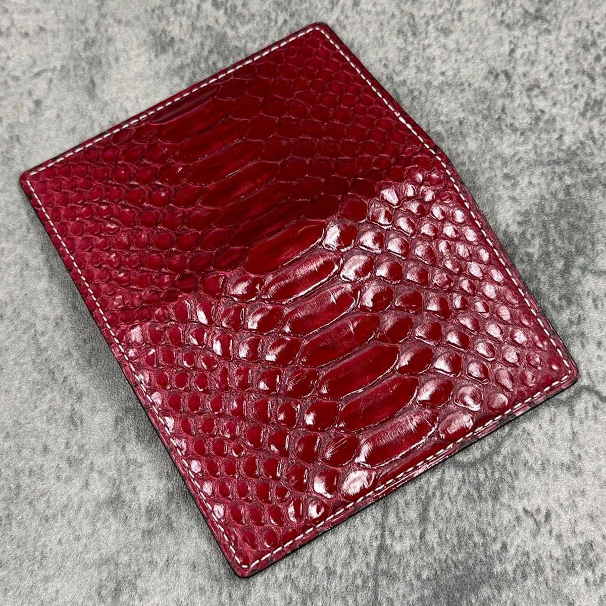  クアトロガッティ パイソン カード入れ (名刺入れ) グロスレッド 国産(日本製) Quattro Gatti 8210　3