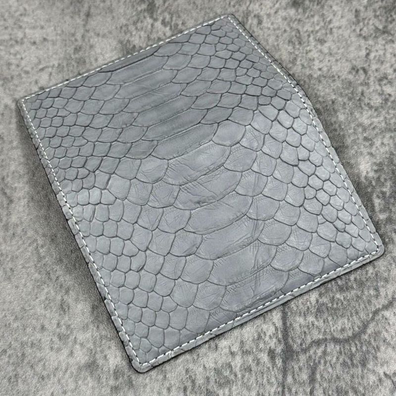 クアトロガッティ バッグ パイソン カード入れ (名刺入れ) グレー 国産(日本製) Quattro Gatti 8210　3