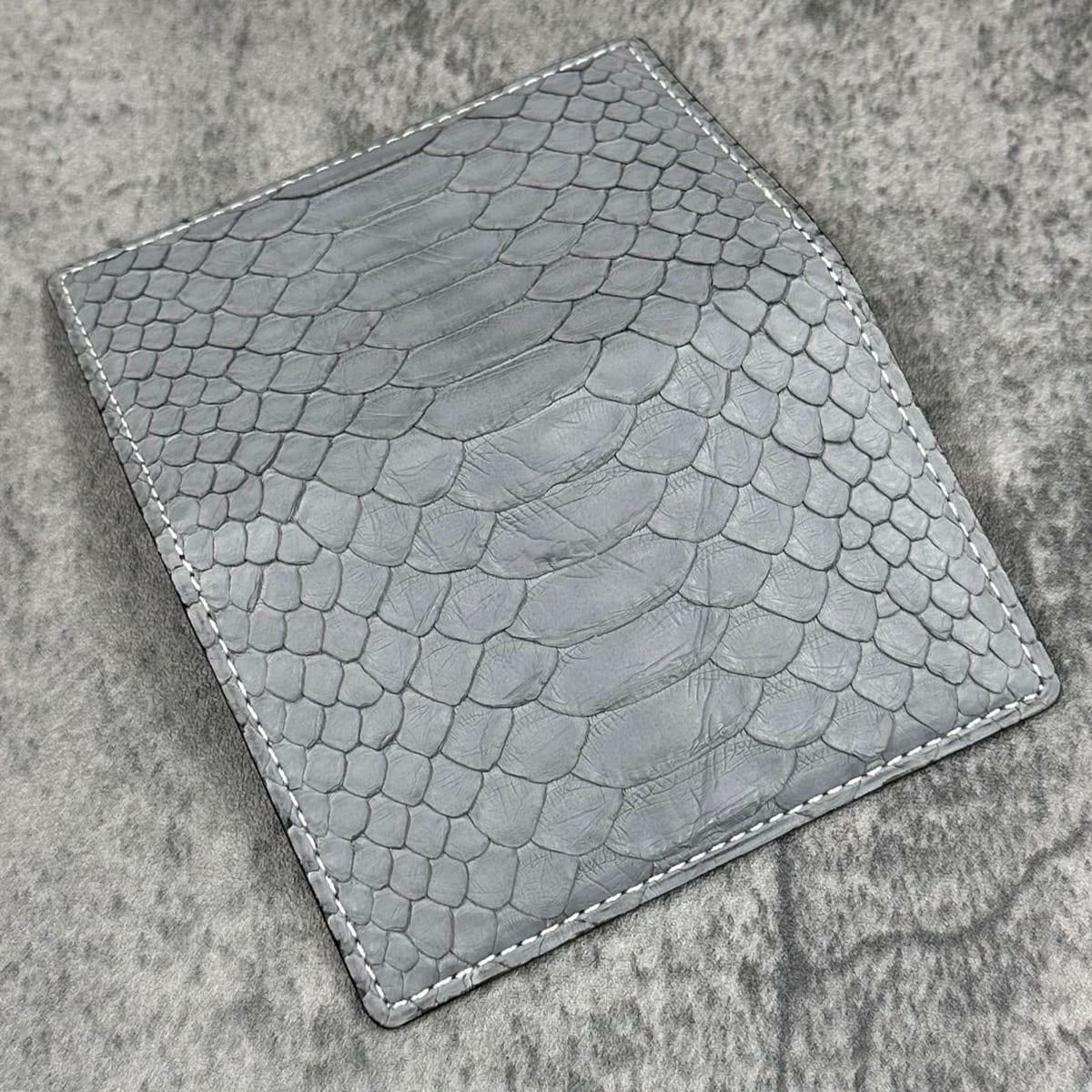 クアトロガッティ バッグ パイソン カード入れ (名刺入れ) グレー 国産(日本製) Quattro Gatti 8210　3