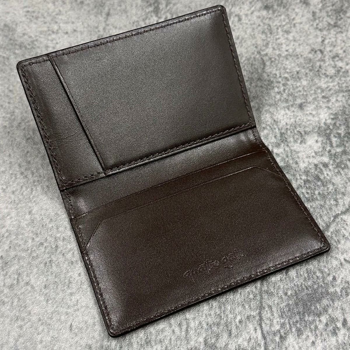  クアトロガッティ パイソン カード入れ (名刺入れ) リーフ/グリーン 国産(日本製) Quattro Gatti 8210　4